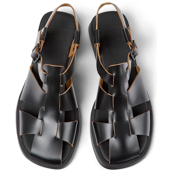 CAMPER Dana women's black leather fisherman sandals size EU 41 / US 10 - Picture 2 of 13